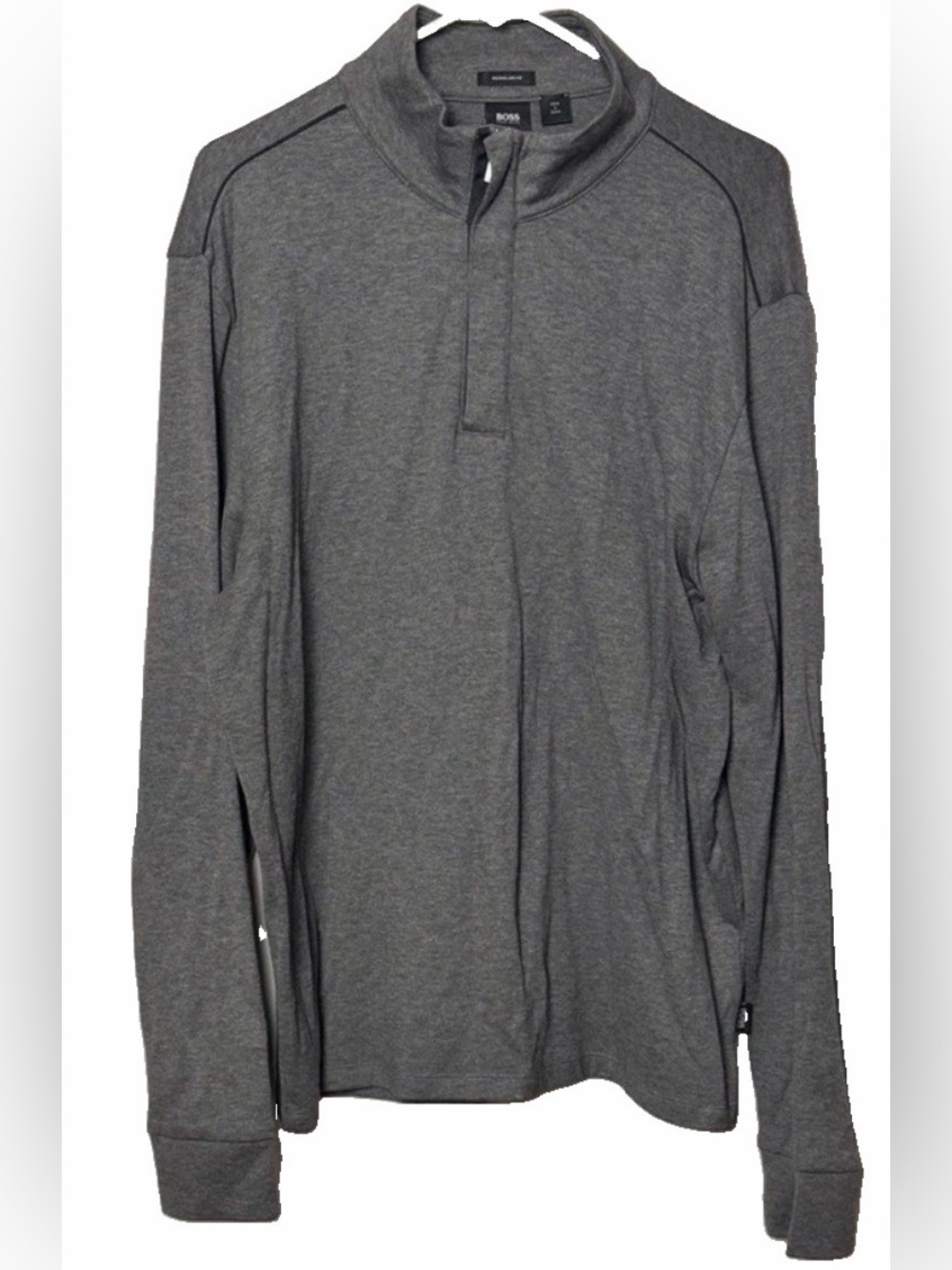 BOSS Hugo Boss Gray Regular Fit Long Sleeve 1/4 Zip Pullover Sweater Size XL